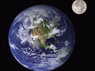 Фотошпалери Планета Земля та Місяць