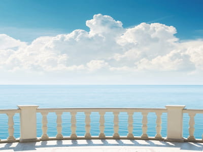 Фотообои Балкон у спокойного моря