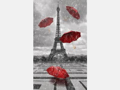 Фотообои Красные зонты в Париже