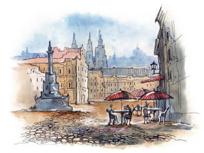 Фотообои Город Прага, рисунок