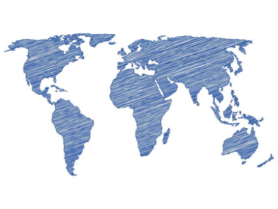 Фотообои Синяя географическая карта