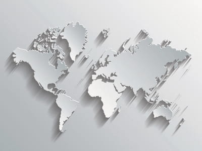 Фотообои Серебристая карта мира