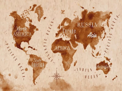 Фотошпалери Карта світу, акварель