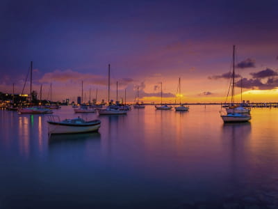 Фотообои Лодки на фоне заката