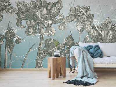 Фотообои Цветы ирисы ( код: 13473 ) Фотообои Цветы ирисы