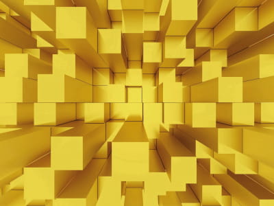 Фотошпалери Жовті куби 3Д