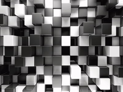 Фотошпалери Чорно-білі куби 3Д