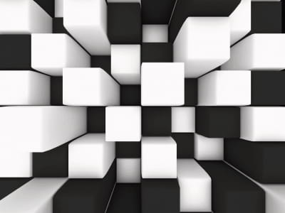 Фотошпалери Чорно-білі куби