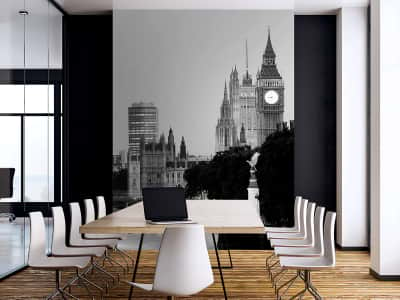 Фотообои Лондон чёрно-белый