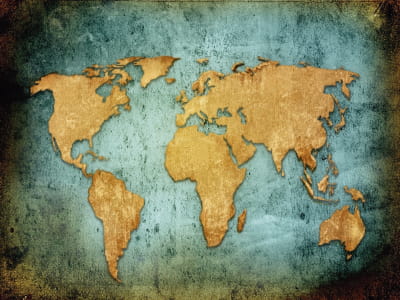 Фотошпалери Карта світу у стилі лофт