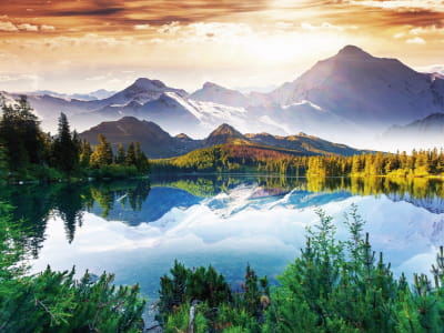 Фотообои Зеркальное озеро в горах