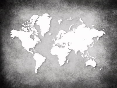 Фотообои Чёрно-белая карта мира