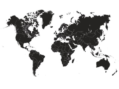 Фотообои Тёмная карта мира