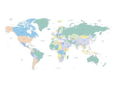 Фотообои Страны мира на карте