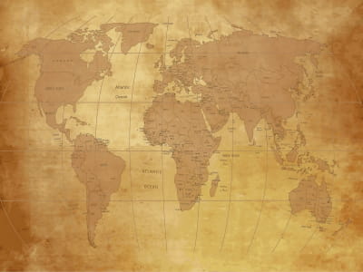 Фотообои Винтажная карта Земли