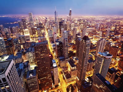 Фотошпалери Нічний Чикаго з висоти