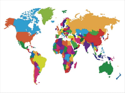 Фотообои Карта мира цветная