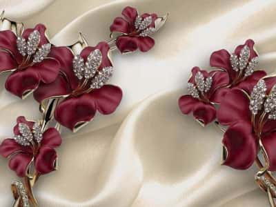 Фотошпалери Квіти в алмазах