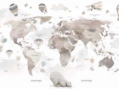Фотообои Карта і повітряні кулі, РОС