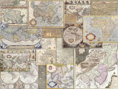Фотообои Географические карты мира