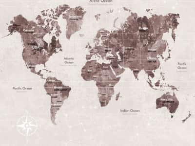 Фотообои Навигационная карта мира