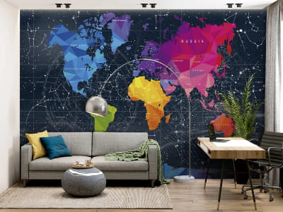 Фотошпалери Різнобарвна карта світу