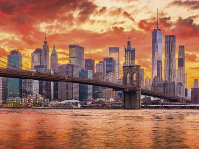 Фотообои Оранжевый закат в Нью-Йорке