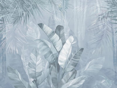 Фотообои Бірюзове тропічне листя