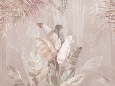 Фотообои Блідо-рожеві тропіки