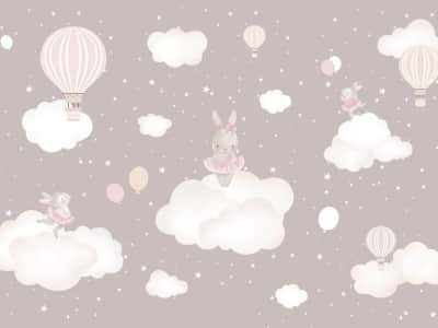 Фотообои Кролики на облаках