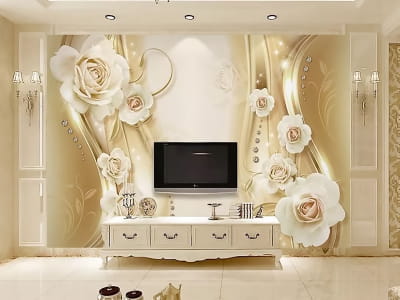 Фотообои Блестящие цветы ( код: 23747 ) Фотообои Блестящие цветы