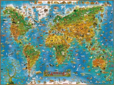 Фотошпалери Карта світу для дітей