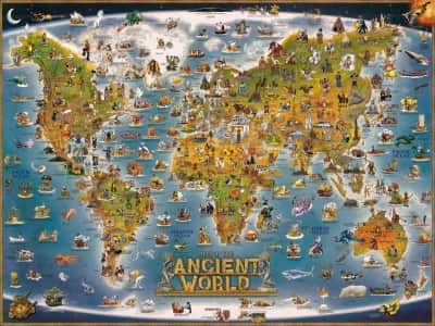 Фотошпалери Дитяча карта давнього світу