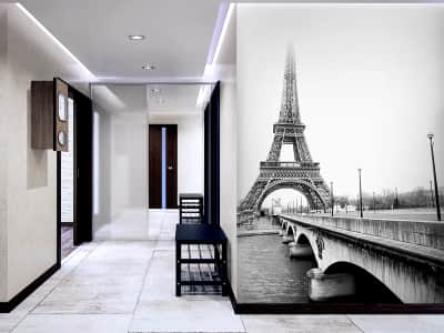 Фотообои Чёрно-белый Париж ( код: 2435 ) Фотообои Чёрно-белый Париж