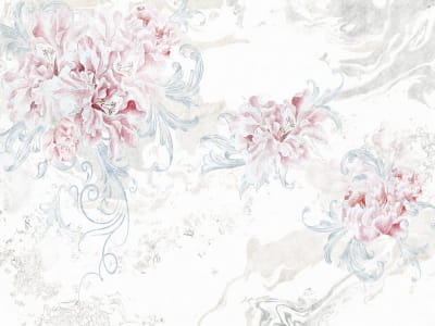 Фотообои Нежные цветы на мраморе