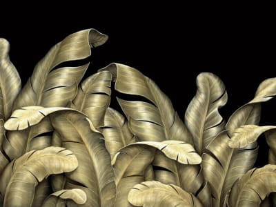 Фотообои Золотые банановые листья