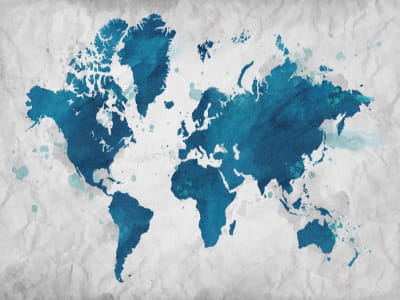 Фотообои Синяя карта мира