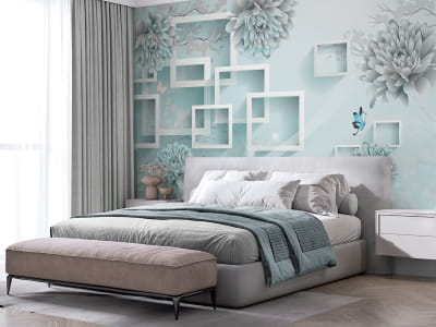 Фотошпалери Квітучий ранковий сад 3Д