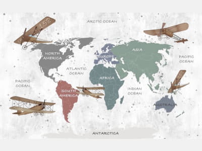 Фотообои Карта с самолётами