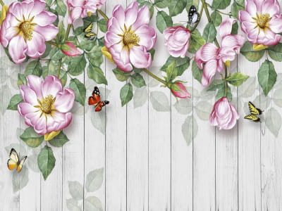 Фотообои Цветение чайной розы 3Д