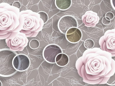 Фотообои Нежные розы и кольца
