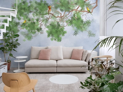 Фотошпалери Малюнок гілки дерев