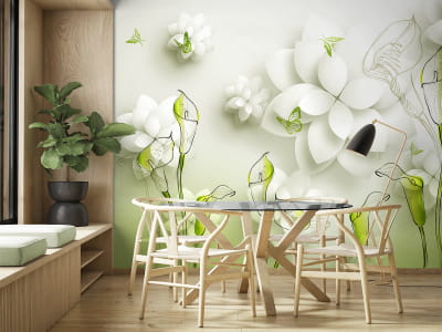 Фотообои Красивые цветы 3Д