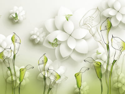 Фотошпалери Красиві квіти 3Д