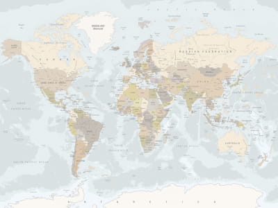 Фотообои Карта світу англійською
