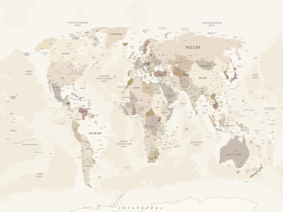 Фотообои Світла карта світу, РУС
