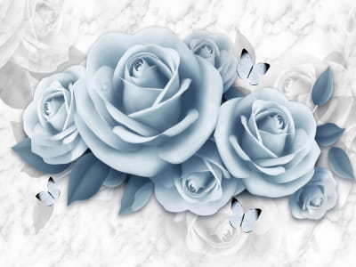 Фотошпалери Сині троянди 3Д