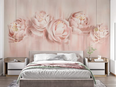 Фотошпалери Бежеві півонії ( код: 25864 ) Фотошпалери Бежеві півонії