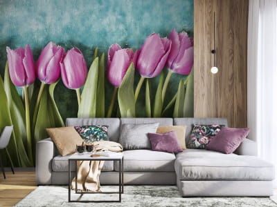 Фотообои Сиреневые тюльпаны