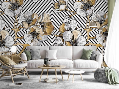 Фотообои Золотая сакура